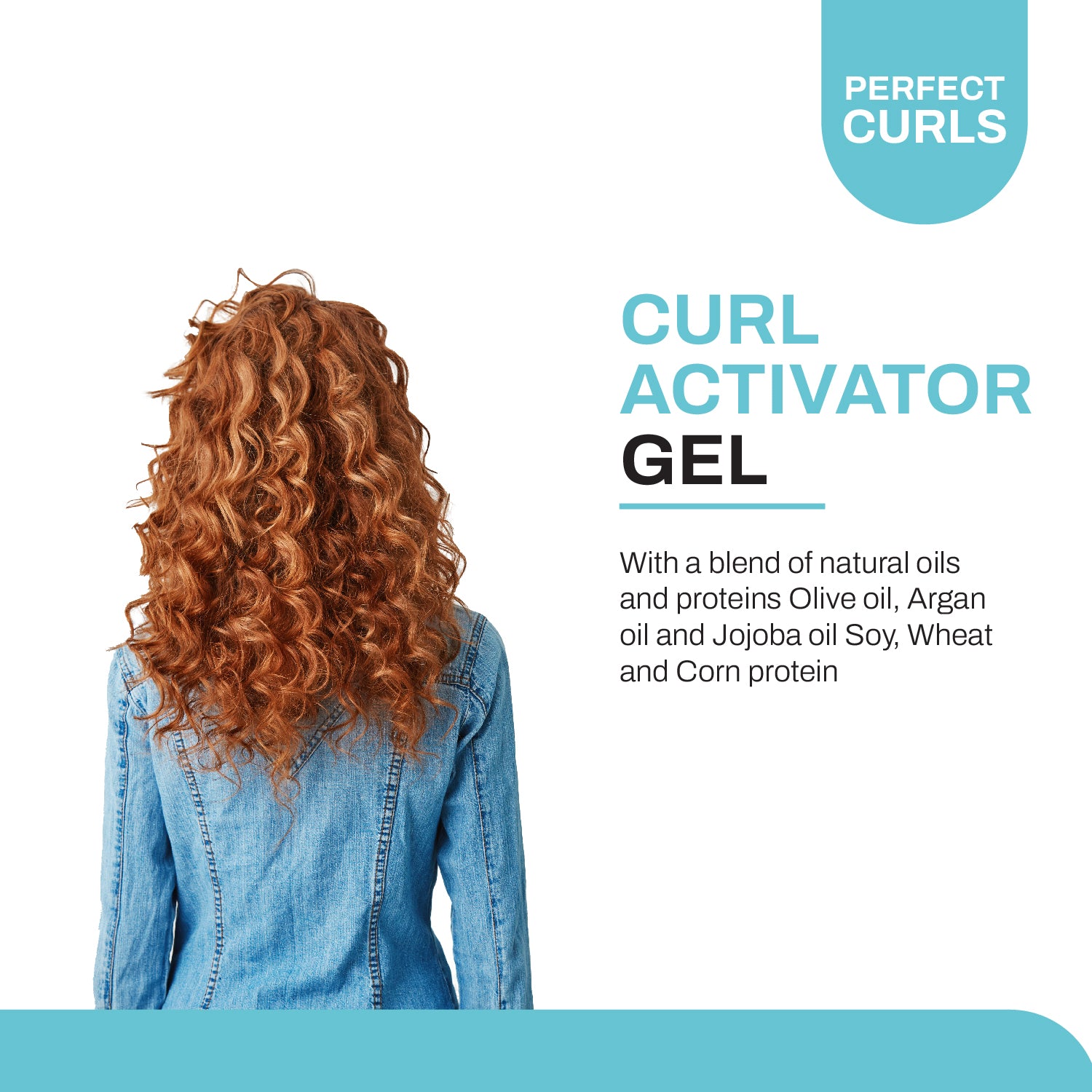 Kleno Perfect Curly Activator Gel - Defines and Enhances Curls, Anti-Frizz, Provides Shine and Hydration, Heat Protection, Sulfate-Free Formula, 5.07 fl oz