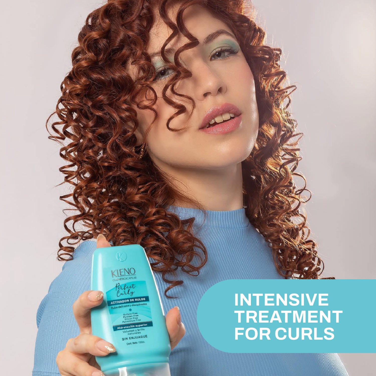 Kleno Perfect Curly Activator Gel - Defines and Enhances Curls, Anti-Frizz, Provides Shine and Hydration, Heat Protection, Sulfate-Free Formula, 5.07 fl oz