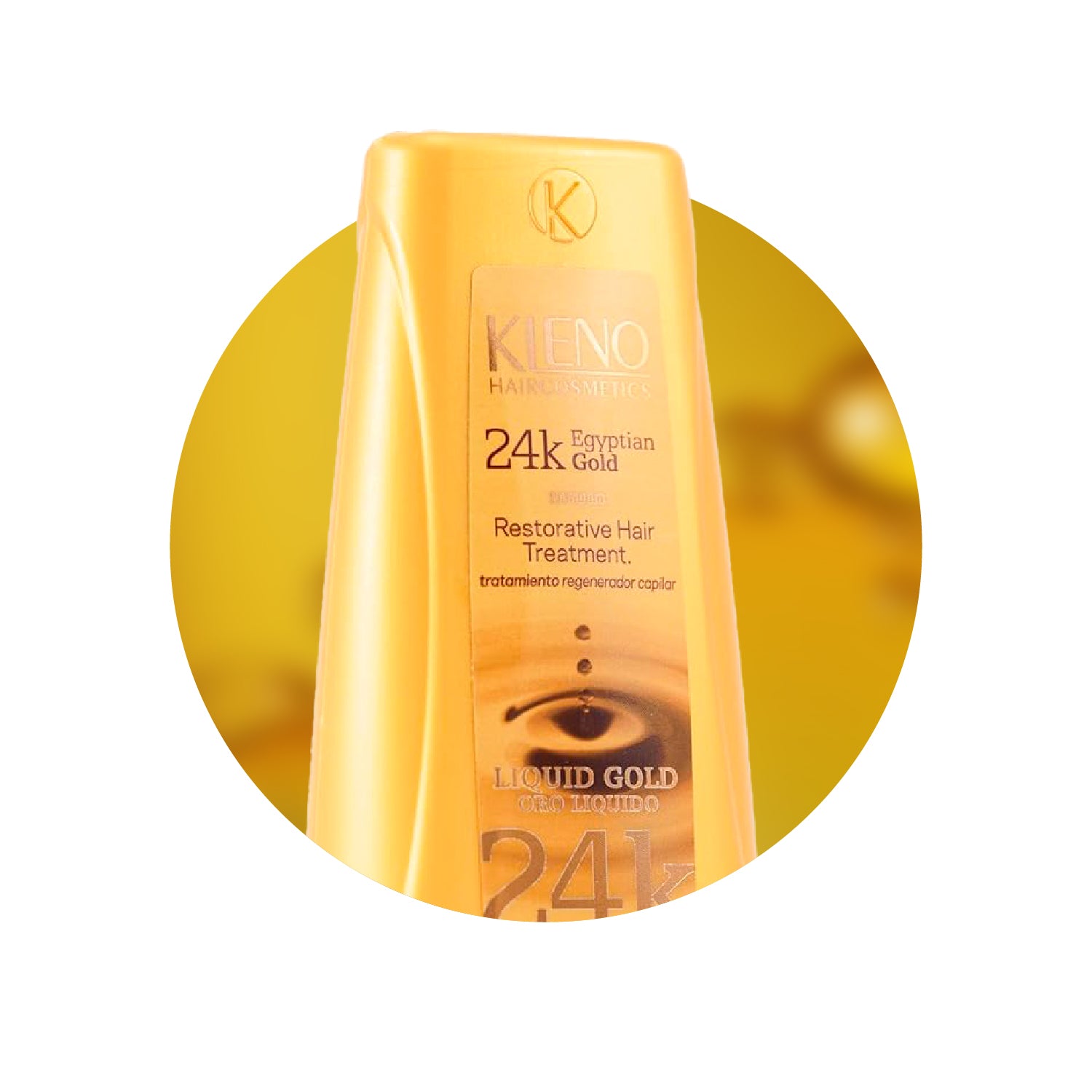 Kleno Egyptian Gold 24k Hair Treatment - Beta-Carotene Antioxidant, Keratin-Infused, Moisturizes, Regenerates, Repairs Damage, Enhances Shine, 7.05 fl oz