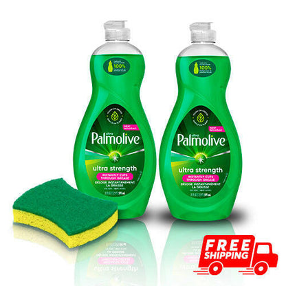 2 Palmolive Dishwashing Liquid, 20 Fl Oz + Cellulose Scrub Sponge.