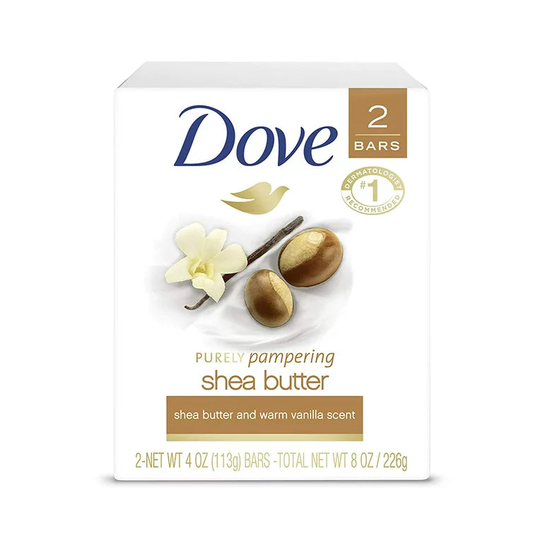 Dove Purely Pampering Shea Butter Beauty Bar, 4 oz, 2 Bar