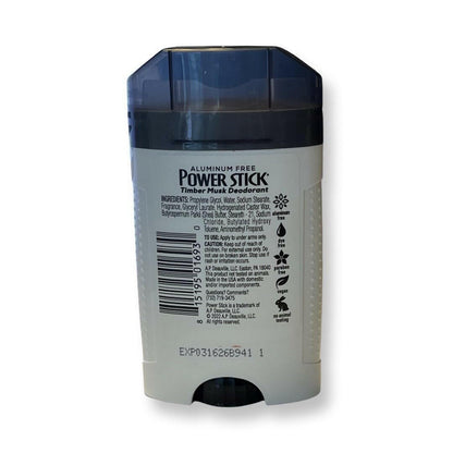 Power Stick 0% Aluminum Timber Musk Deodorant 2.5 oz