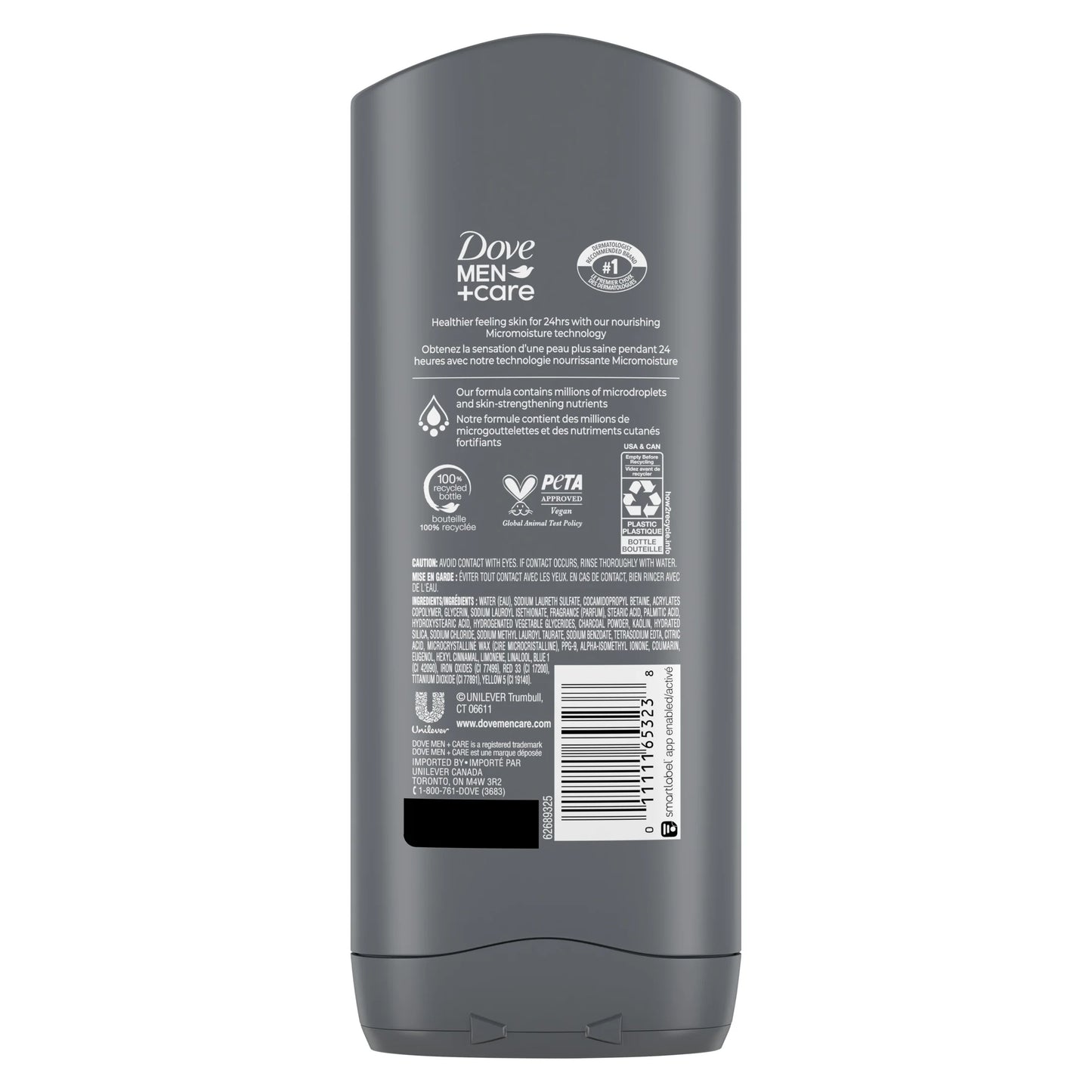 Dove MenPlusCare Body Wash Charcoal & Clay, 13.5 oz