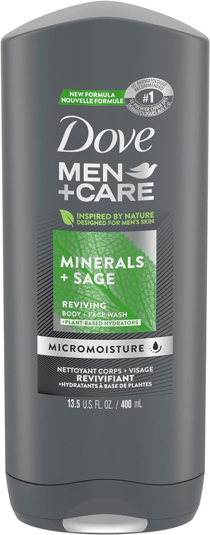 Dove MenPlusCare Body Wash Minerals+Sage, 13.5 oz