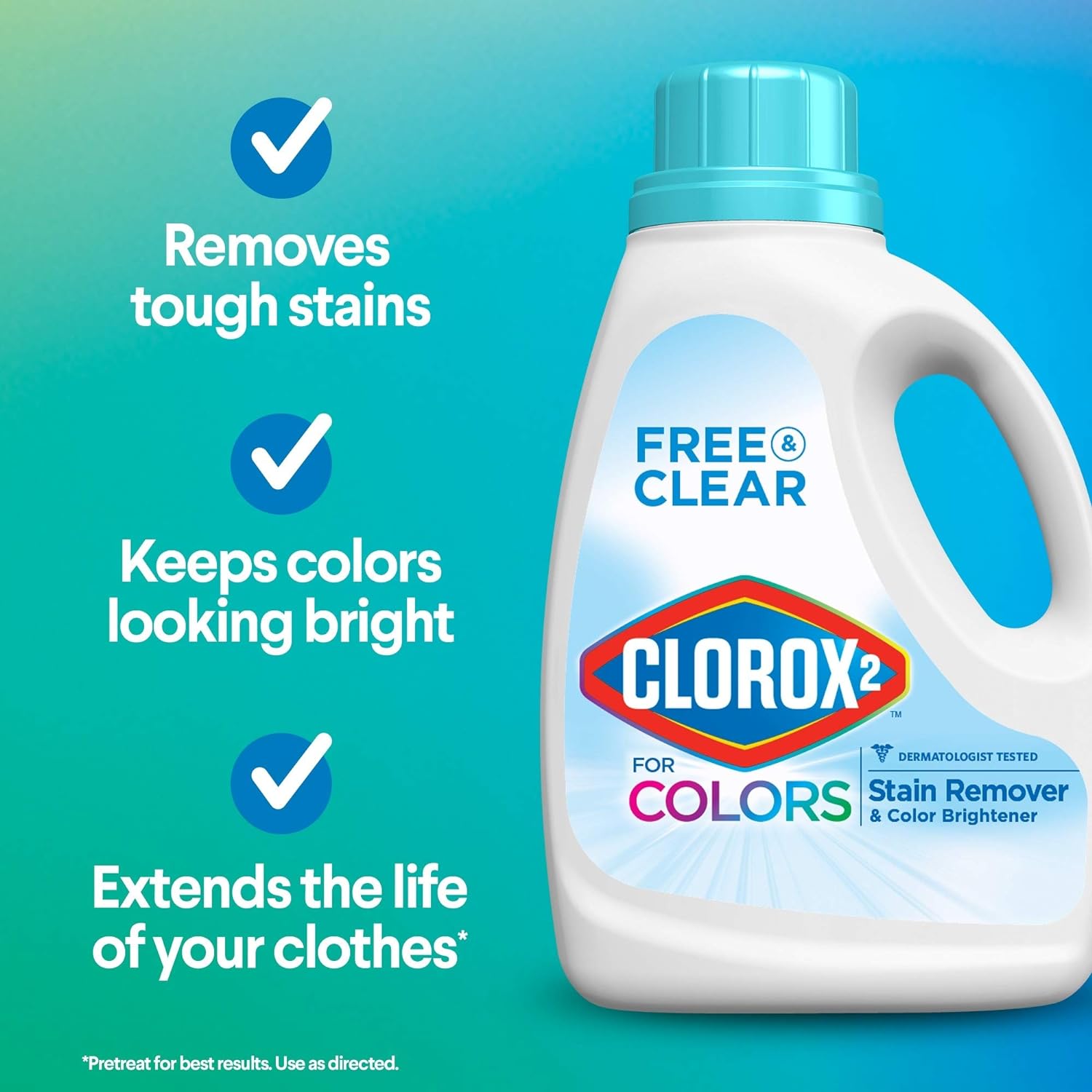 Clorox 2 Colors Unscented, Liquid , 33 Ounces