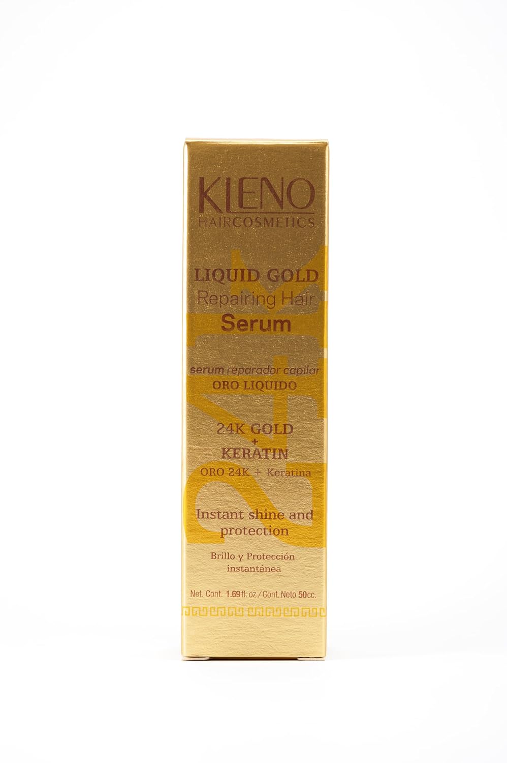 Kleno Liquid Gold Repairing Hair Serum - 24K Gold + Keratin for Instant Shine, Frizz Control, Deep Moisturizing, Heat Protection & Repair, 1.69 fl Oz Bottle