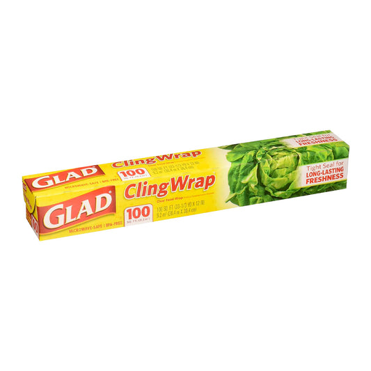 Glad Cling Wrap, Clear Food Wrap, 100 Sq