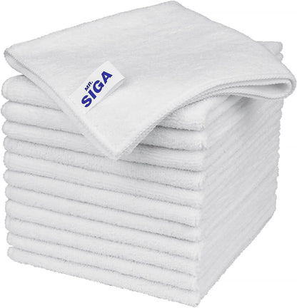 Microfiber Cleaning Cloth Size:12.6" x 12.6" White