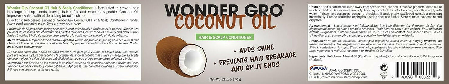 Wonder Gro Coconut Oil Hair Conditioner, 12oz