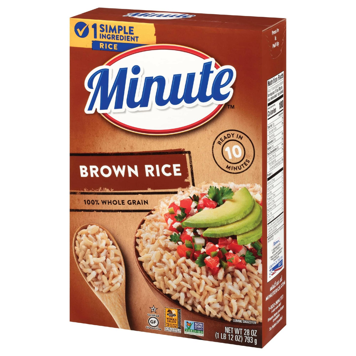 Minute Instant Brown Rice, 100 Percent Whole Grain Rice, 28 oz