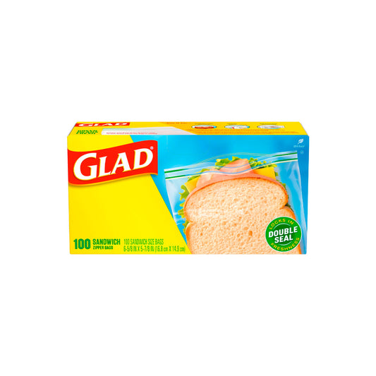 Glad Zipper Food Storage Sandwich Bags - 100 Count