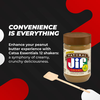 12 Jars Jif of Natural Creamy Peanut Butter Spread, 16 oz Each + 12 Catsa Essentials Stirrers in Catsa Essentials Pack Box