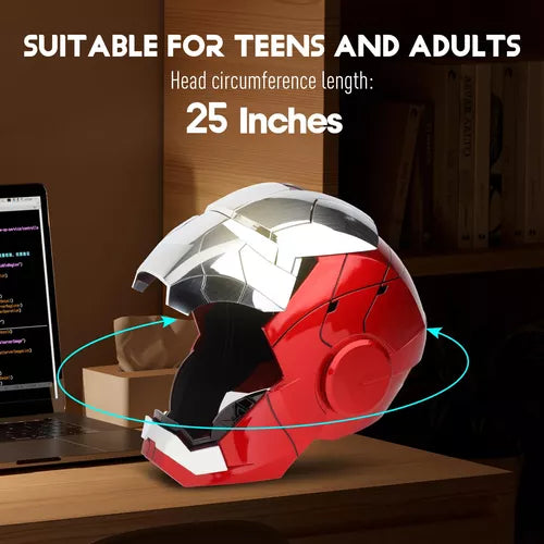 Iron Hero MK 5 1:1 Wearable Helmet - Voice, Touch, and Remote Control with LED Eyes, Realistic Sound Effects, Perfect for Cosplay, Display, and Collectible Figures for Man and Teen,Gold