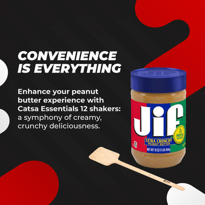 12 Jars of Jif Extra Crunchy Peanut Butter, 16 oz Each + 12 Catsa Essentials Stirrers in Catsa Essentials Pack Box