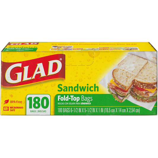 Glad Fold-Top Sandwich Bags,  180 ct