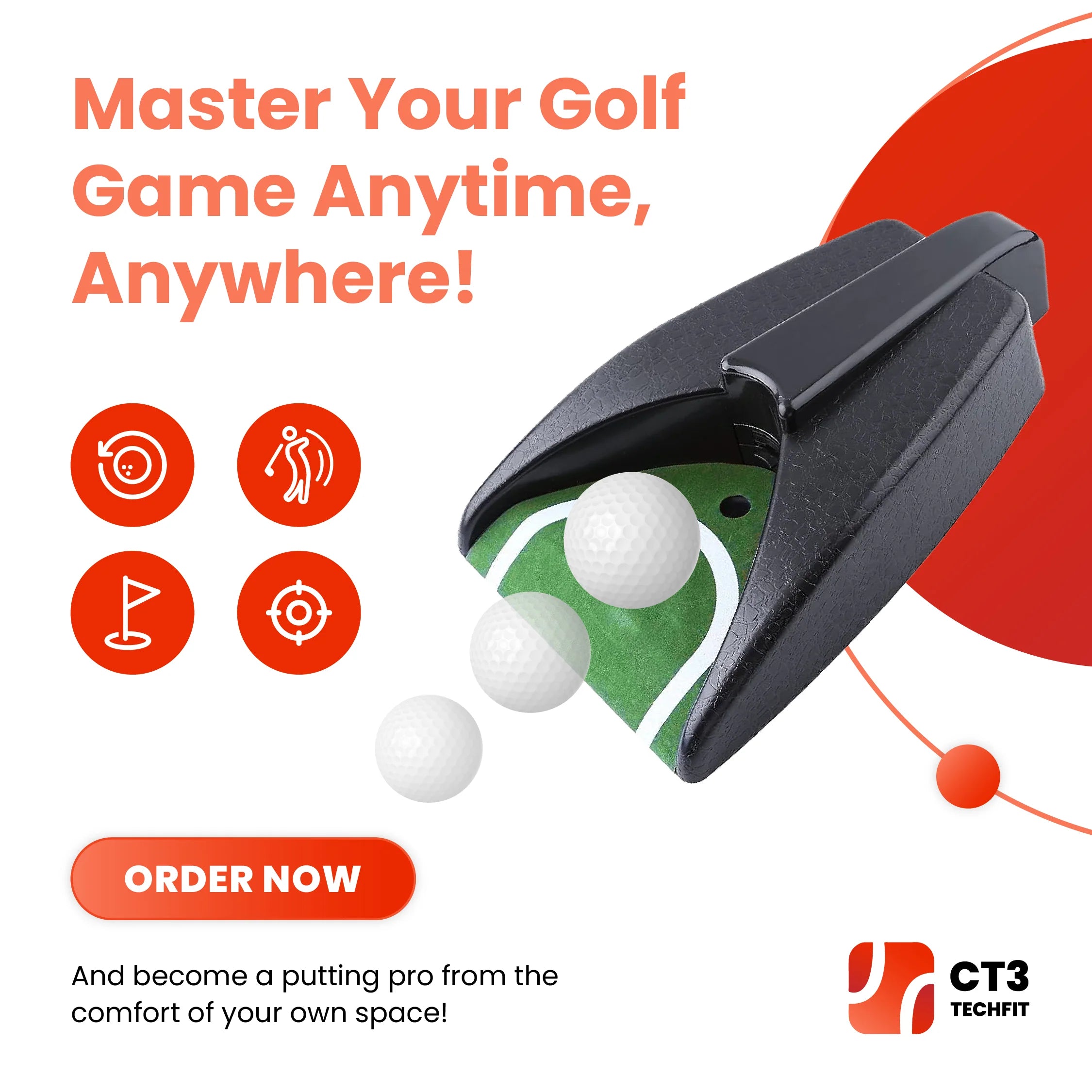 CT3 Golf Automatic Putting Cup - Effortless Putting Mastery: