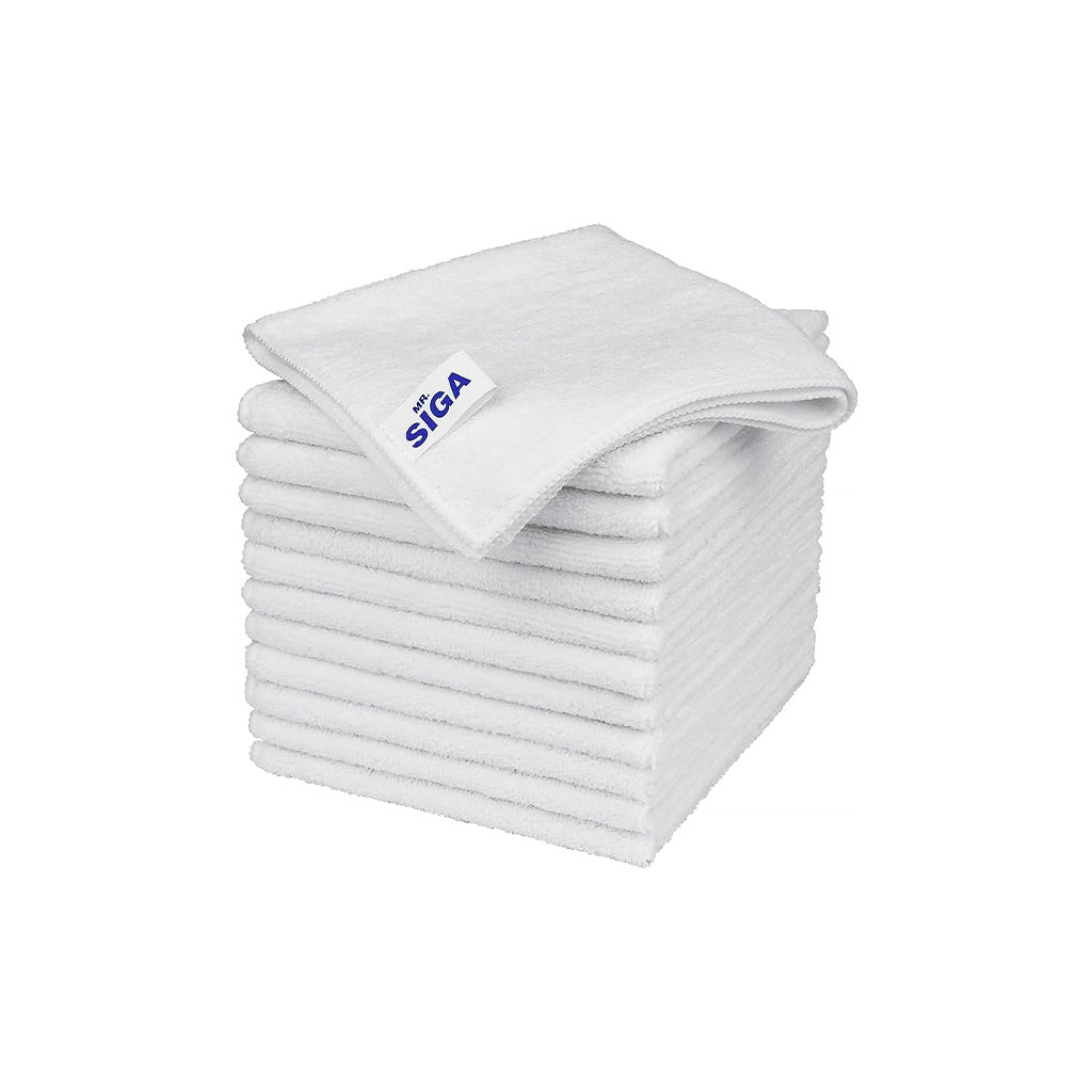 Microfiber Cleaning Cloth Size:12.6" x 12.6" White