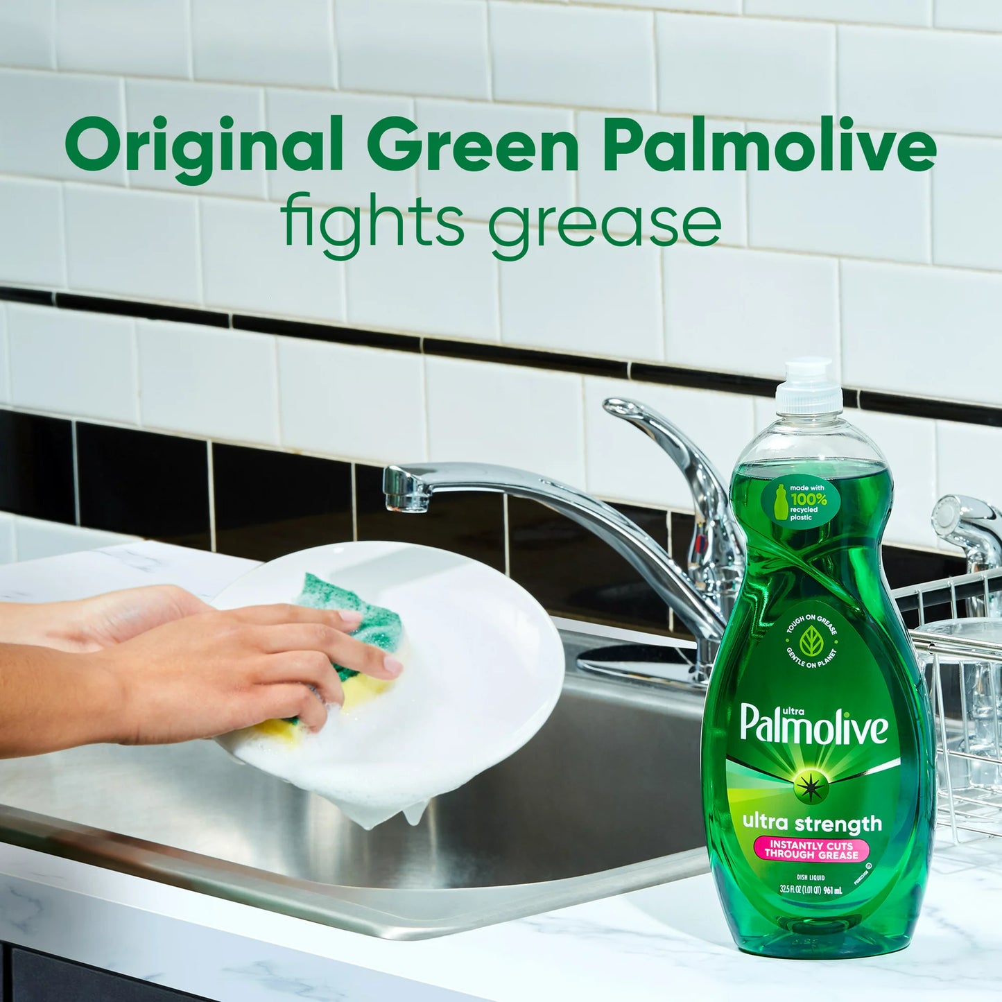 2 Palmolive Dishwashing Liquid, 20 Fl Oz + Cellulose Scrub Sponge.