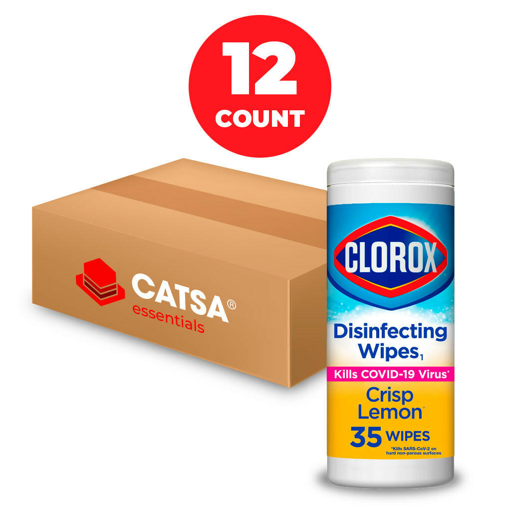 Clorox Disinfectant wipes, crisp lemon, 35 units.