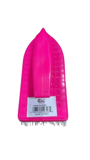 Plastic Hand Scrub Brush with White and Pink Bristles