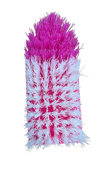 Plastic Hand Scrub Brush with White and Pink Bristles