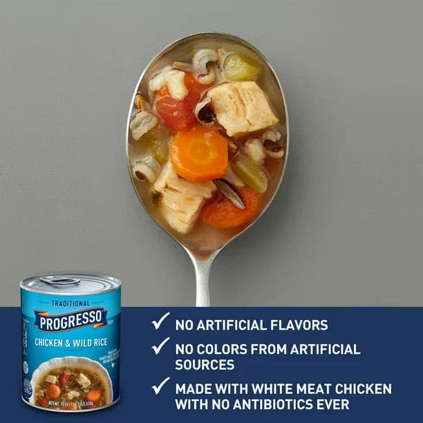 Progresso Traditional, Chicken and Wild Rice Soup, Gluten Free, 19 oz..