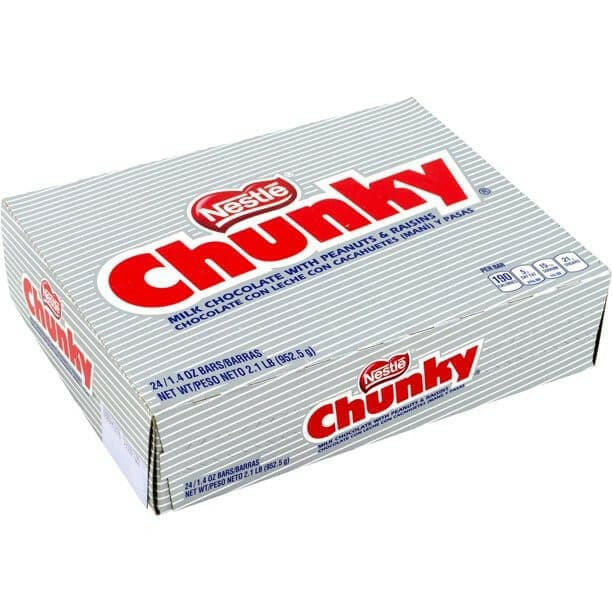 Nestle Chunky Bars, 1.4 oz, 24 count.