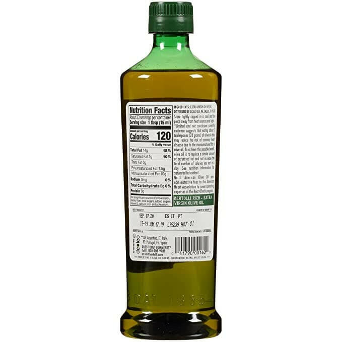 Bertolli extra virgin olive oil, 17 oz..